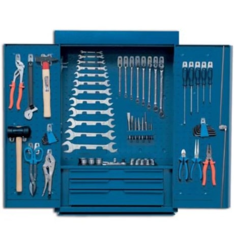 Armário para Ferramentas com 2 Portas 3 Gavetas e 1 Prateleira com 85 Peças 1401 GM GEDORE