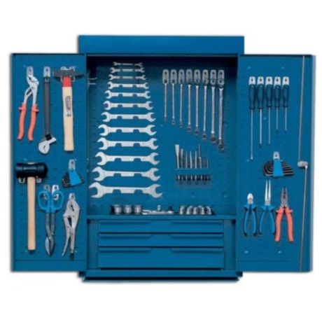 Armário para Ferramentas com 2 Portas 3 Gavetas e 91 Ferramentas 1401 GME GEDORE