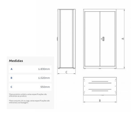 Armário para Ferramentas com 2 Portas Azul 44955/210 TRAMONTINA PRO-cb3e1f75-6502-43be-b30c-a0c5d99e11ad