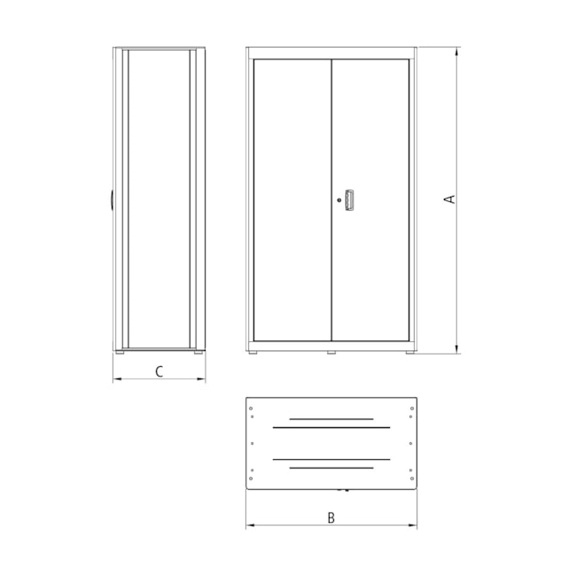 Armário para Ferramentas com 2 Portas Cinza 44955/410 TRAMONTINA PRO-42fe77e8-d165-4873-9d4d-e75af33d09bc