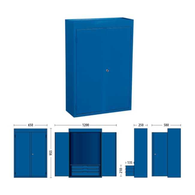 Armário para Ferramentas com 2 Portas e 3 Gavetas 1401 GEDORE-85ec8561-b9ae-4d75-bb33-7dc2d343d4dc