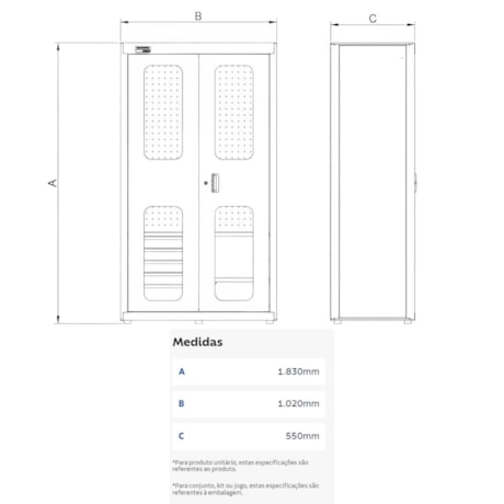 Armário para Ferramentas com 2 Portas e 5 Gavetas Visor Acrílico 44955224 TRAMONTINA PRO-b88a2fd6-9a5b-4752-8596-87cc401ac18a