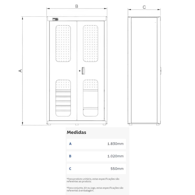 Armário para Ferramentas com 2 Portas e 5 Gavetas Visor Acrílico 44955224 TRAMONTINA PRO-545070f3-e1a0-4a08-bb0f-85ac0023c365