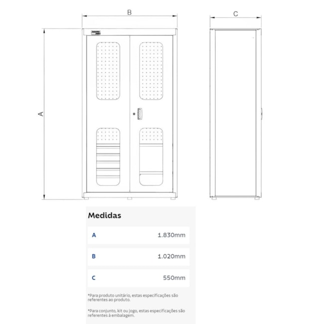 Armário para Ferramentas com 2 Portas e 5 Gavetas Visor Acrílico 44955424 TRAMONTINA PRO-e41ebe34-0525-42ca-aebf-63b58d5dbd09