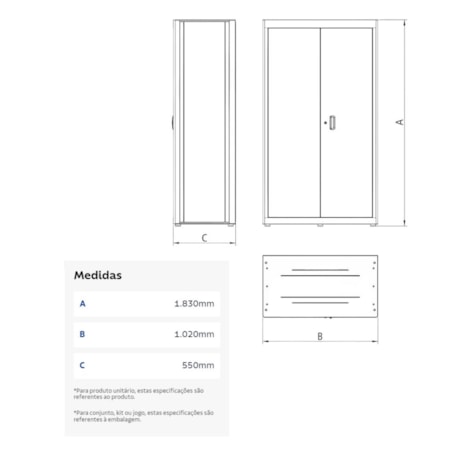 Armário para Ferramentas com 2 Portas Vermelho 44955/310 TRAMONTINA PRO-668fa48f-a2ff-42ab-ba45-fd2f592bb497