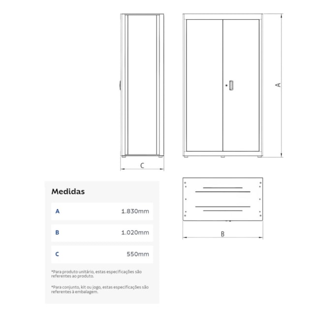 Armário para Ferramentas com 2 Portas Vermelho 44955/310 TRAMONTINA PRO-66735d48-68f9-46fe-a7c8-15d7a9cd1ea0