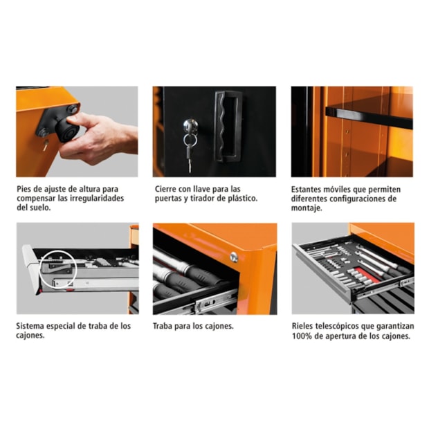 Armário para Ferramentas com 5 Gavetas Laranja 44955/023 TRAMONTINA PRO-bb008067-4e40-4c35-aed6-2c13dbf61ccc