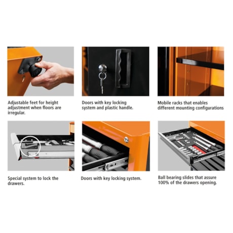 Armário para Ferramentas com 5 Gavetas Laranja 44955/023 TRAMONTINA PRO-173b0953-7b0d-4820-9104-606f6429558e