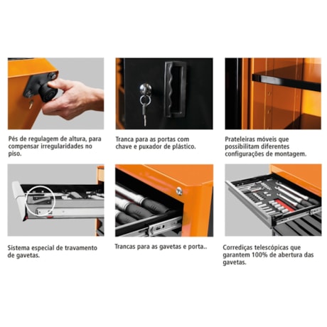 Armário para Ferramentas com 5 Gavetas Laranja 44955/023 TRAMONTINA PRO-2e9e0cf1-4e6a-4966-aa47-b1a478e363b7