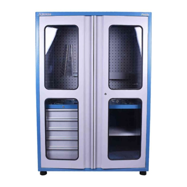 Armário para Ferramentas com Portas de Aço e Vidro AM-12 MARCON-242bbd8e-6c6c-4b4a-a21a-12680982965e