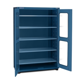 Armário para Ferramentas com Portas de Aço Visor Vidro e 5 Prateleiras Premium Line AM-1001 MARCON