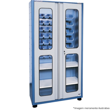 Armário para Ferramentas Compacto Porta de Vidro com 2 Prateleiras e Caixas AM-78 MARCON-95097ea0-9501-43cc-896f-75d7de14042f