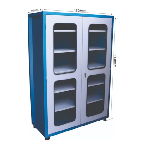 Armário para Ferramentas de 2 Portas Visor de Viro e 5 Prateleiras 1200x500x1680mm Azul ARM250-PV FERCAR-eed9ec82-5217-4b63-81fc-cda6c7778388