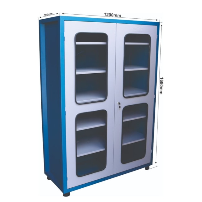 Armário para Ferramentas de 2 Portas Visor de Viro e 5 Prateleiras 1200x500x1680mm Azul ARM250-PV FERCAR-c6fbf9d7-b87a-48c5-8cfb-da7bd5443ef9