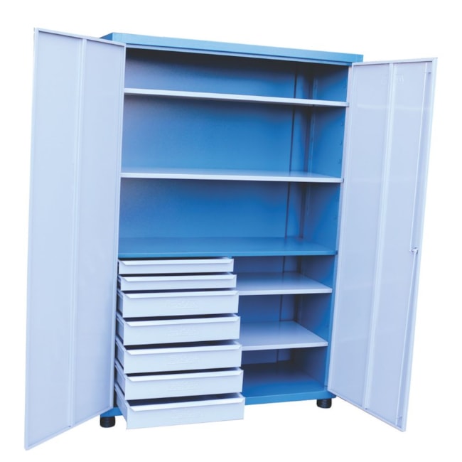 Armário para Ferramentas de 5 Prateleiras e 7 Gavetas 1200x500x1680mm Azul ARM257-PL FERCAR-567a1cff-0c74-484f-9a26-16c0f7086a38