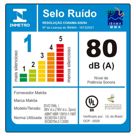 Aspirador de Pó 15 litros 36V sem Bateria e sem Carregador DVC156LZX1 MAKITA-3f5a1059-e45e-4ad2-9b0e-d79462d90b1a