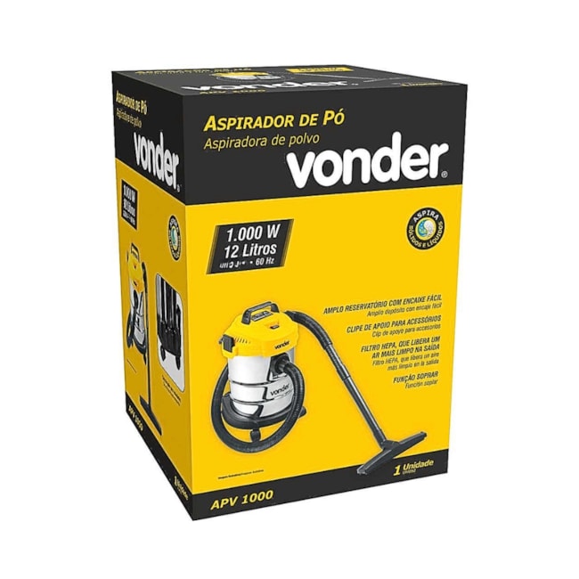 Aspirador de Pó e Líquido 12 Litros Inox 1000W APV 1000 VONDER-c5695668-abfd-41d6-9b16-8009320ad434