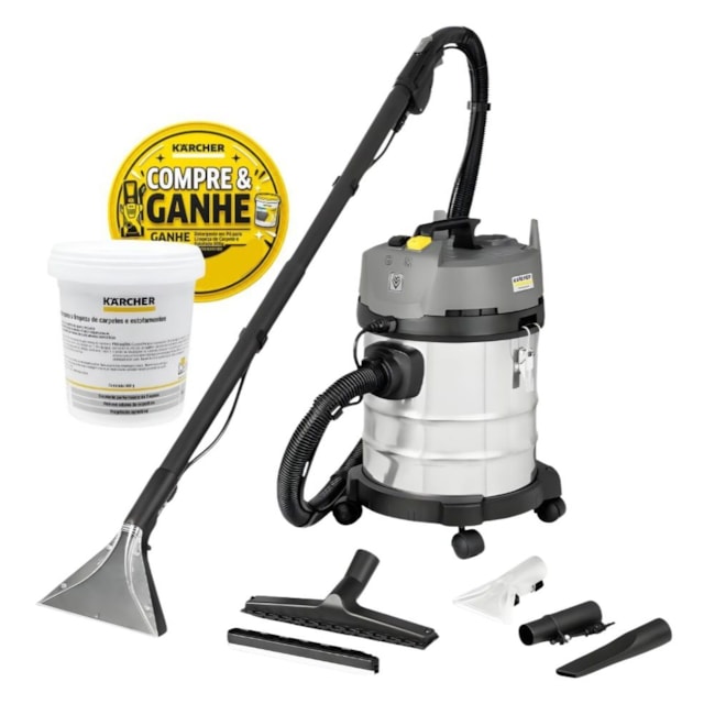 Aspirador Extrator de Pó 1600W 20 Litros Monofásico 110V PUZZI 4/20 CLASSIC KARCHER Ganhe Detergente em Pó para Carpete e Estofado 800g-fed17e40-71e6-4c6b-95af-108dc21e7cf3
