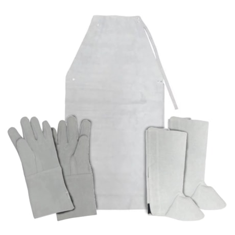 Avental de Raspa sem Costura 1,2m com Perneira de Raspa e Luva de Raspa Média SÃO MANOEL-96499ad7-98b9-4290-8d91-cfa571b15906