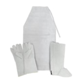 Avental Raspa sem Costura com Luva de Raspa 20cm e Perneira de Raspa com Velcro SÿO MANOEL Avental Raspa sem Costura com Luva de Raspa 20cm e Perneira de Raspa com Velcro SÿO MANOEL