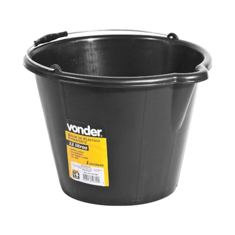 Balde de Plástico Extraforte Preto 12 Litros 3315012001 VONDER-5a01491d-9bca-4ed9-b858-69500dccb03b