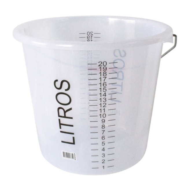 Balde para Mistura e Transporte Graduado de 20 Litros Transparente 6681 BREMEN-db765a28-3bd7-4284-b1a1-77ecb5d4976a