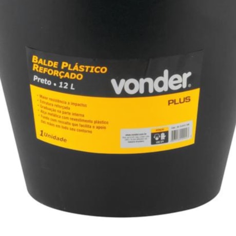 Balde Plástico para Concreto Reforçado 12 Litros 3315012100 VONDER-57324353-55f1-466c-95a0-4f6fcb054476