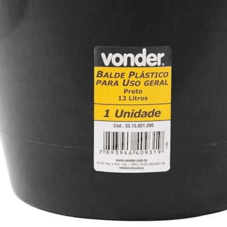 Balde Plástico Uso Geral 12 litros 3315001200 VONDER-1ad1171e-ac10-488c-93c7-0a2fb2335c97