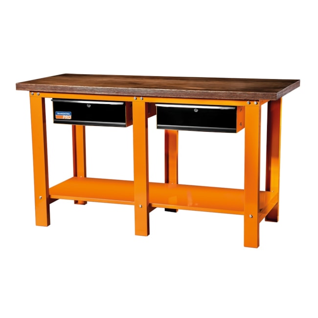 Bancada Aberta com 2 gavetas Tampo em Madeira Laranja 44954040 TRAMONTINA PRO-006474fc-2cac-45b0-a5a6-ead22ba5848a