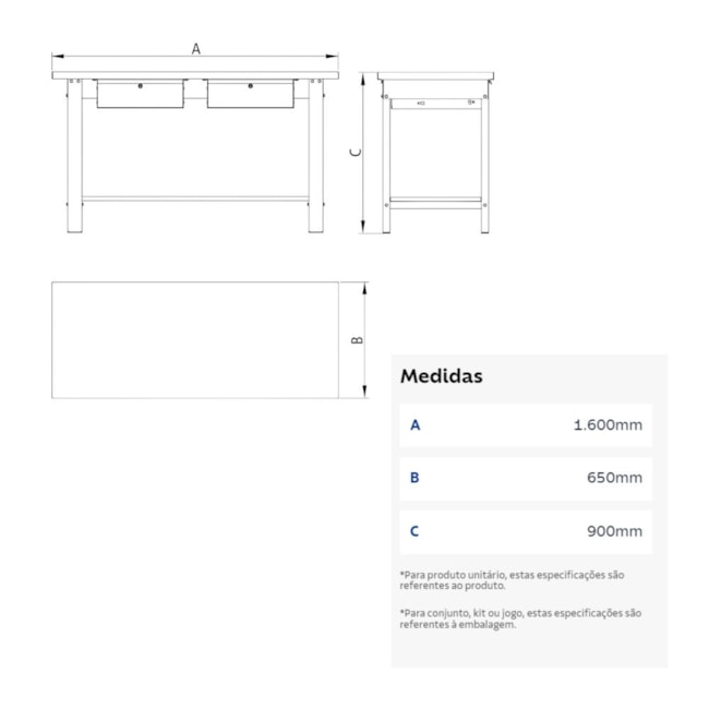 Bancada Aberta com 2 Gavetas Tampo Metálico Laranja 44954/045 TRAMONTINA PRO-8056b1a5-5c84-4b77-86d2-077d272bd889