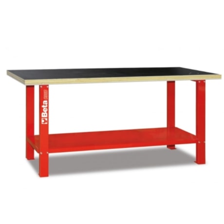 Bancada Aberta Tampo Madeira 2000mm Vermelho C56B-R BETA-f2701401-e0d7-441f-ba24-7592c7a945ac