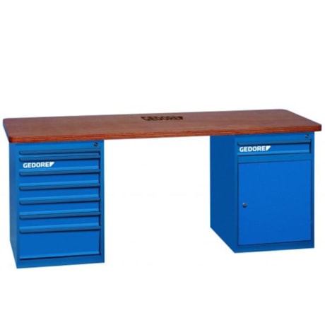 Bancada com 2 Módulos 8 Gavetas e 1 Porta Tampo de Madeira 30870-84622 GEDORE-e1b90bcf-23d7-46ec-9f12-817153f349a0