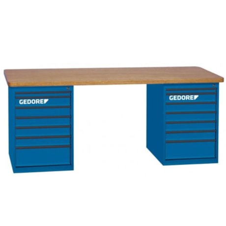 Bancada com 2 Módulos e 14 Gavetas Tampo de Madeira 30815-84622 GEDORE-55be6baf-ae7f-4e86-b9e2-b9d2f46e06ab