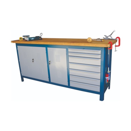 Bancada com 3 Portas e 7 Gavetas Tampo de Compensado Naval 207CDF FERCAR-945d8255-aaa3-4433-b2bc-715c79182a69