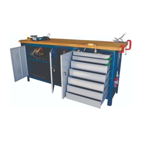 Bancada com 3 Portas e 7 Gavetas Tampo de Compensado Naval 207CDF FERCAR-72bdbbe5-2ea9-4693-8329-68f837bab91a