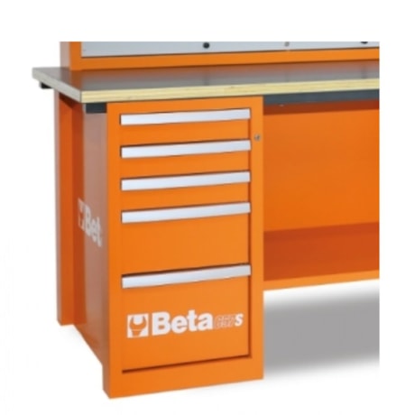 Bancada com Painel Persiana e 5 Gavetas Laranja C57S A BETA-13aa5beb-a987-406e-a629-d03bd5e0c313