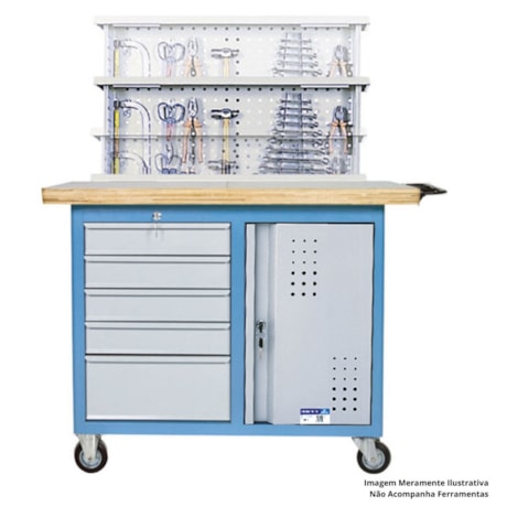 Bancada com Painel Retrátil e 5 Gavetas (Desmontada) 2002 MARCON-0170c234-a76a-4cf7-be9c-26cd2aba4323