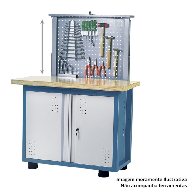 Bancada de 2 Portas e Painel com Tampo Madeira Desmontada 2008 MARCON-96d853e2-81f0-45bb-a567-860abb4acf5e