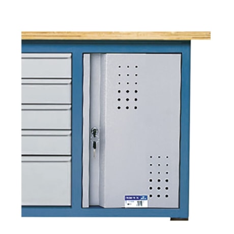 Bancada de 5 Gavetas e 1 Porta com Tampo Madeira e Painel Desmontado 2004 MARCON-9e48731b-d664-4d17-b4e8-5b300b5b8061