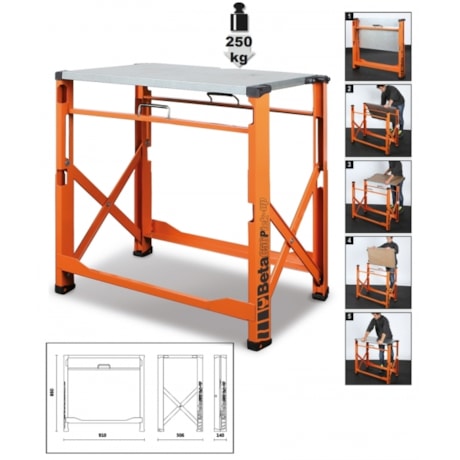 Bancada Dobrável 800x500 250kg Laranja C56P O BETA-962ced7f-7957-401b-a5e8-312f27134e8b