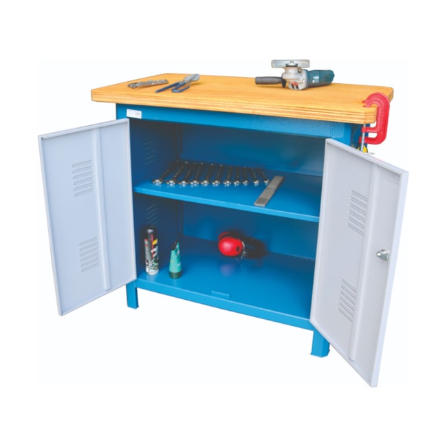 Bancada Fechada com 2 Prateleiras Azul 100CDF FERCAR-bbf02ed2-4fde-42b2-84e8-4b5ffdd9215d