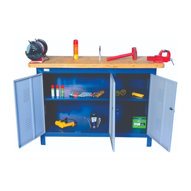 Bancada Fechada com 2 Prateleiras e 3 Portas 150CDF FERCAR-535a00b8-415b-49b0-9a99-1fdee87eb369