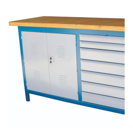 Bancada Fechada com 7 Gavetas Azul 157CDF FERCAR-b763feb9-2eaf-4dfb-9ff2-a12f6e71cb46