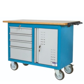 Bancada Móvel com 1 Porta 4 Gavetas com Rodas (Desmontado) CR-70 MARCON