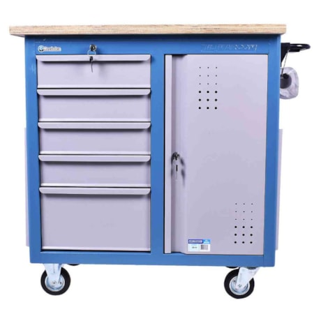 Bancada Móvel com 5 Gavetas e Tampo de Madeira CR-25 MARCON-f1ac8771-6d1d-4086-be9d-cdb591379ee9