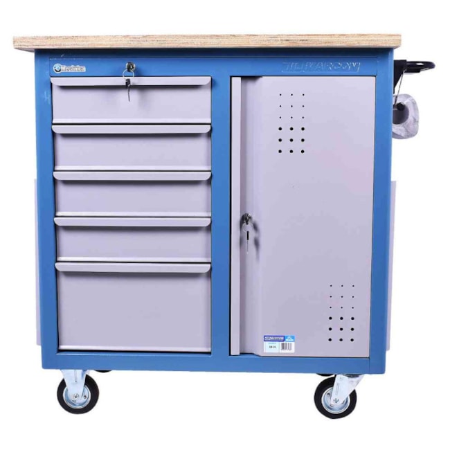 Bancada Móvel com 5 Gavetas e Tampo de Madeira CR-25 MARCON-1106f2c1-9d1a-48f2-b391-712536bd466b