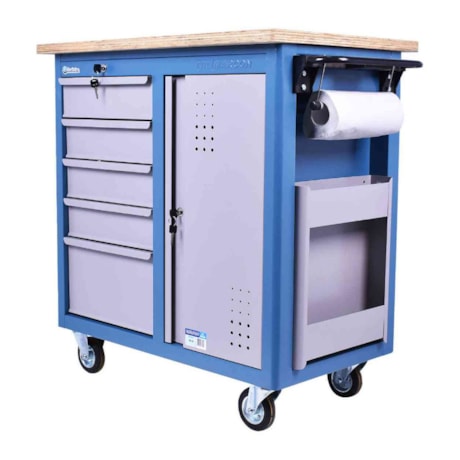 Bancada Móvel com 5 Gavetas e Tampo de Madeira CR-25 MARCON-9807a5ce-fc11-4832-a983-7b1570b10fdb