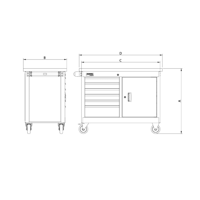 Bancada Móvel com 6 Gavetas 44959/001 TRAMONTINA PRO-24c6be7a-2182-4607-8747-1b1dfa78c6e3