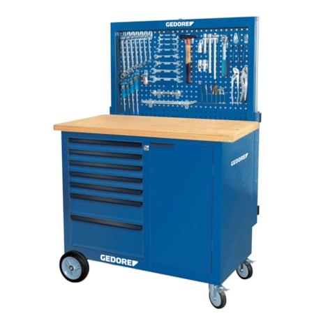 Bancada Móvel com 7 Gavetas 1 Porta e Painel Retrátil com Ganchos BR 1504 LH GEDORE-973402a5-84e4-40cc-ad34-313bd327f314