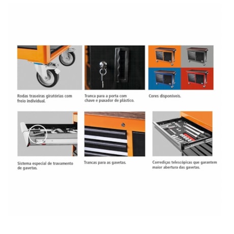 Bancada Móvel para Ferramentas com 11 Gavetas Laranja 44959/002 TRAMONTINA PRO-f7915749-0651-4e95-a5e2-569241bf3c4a